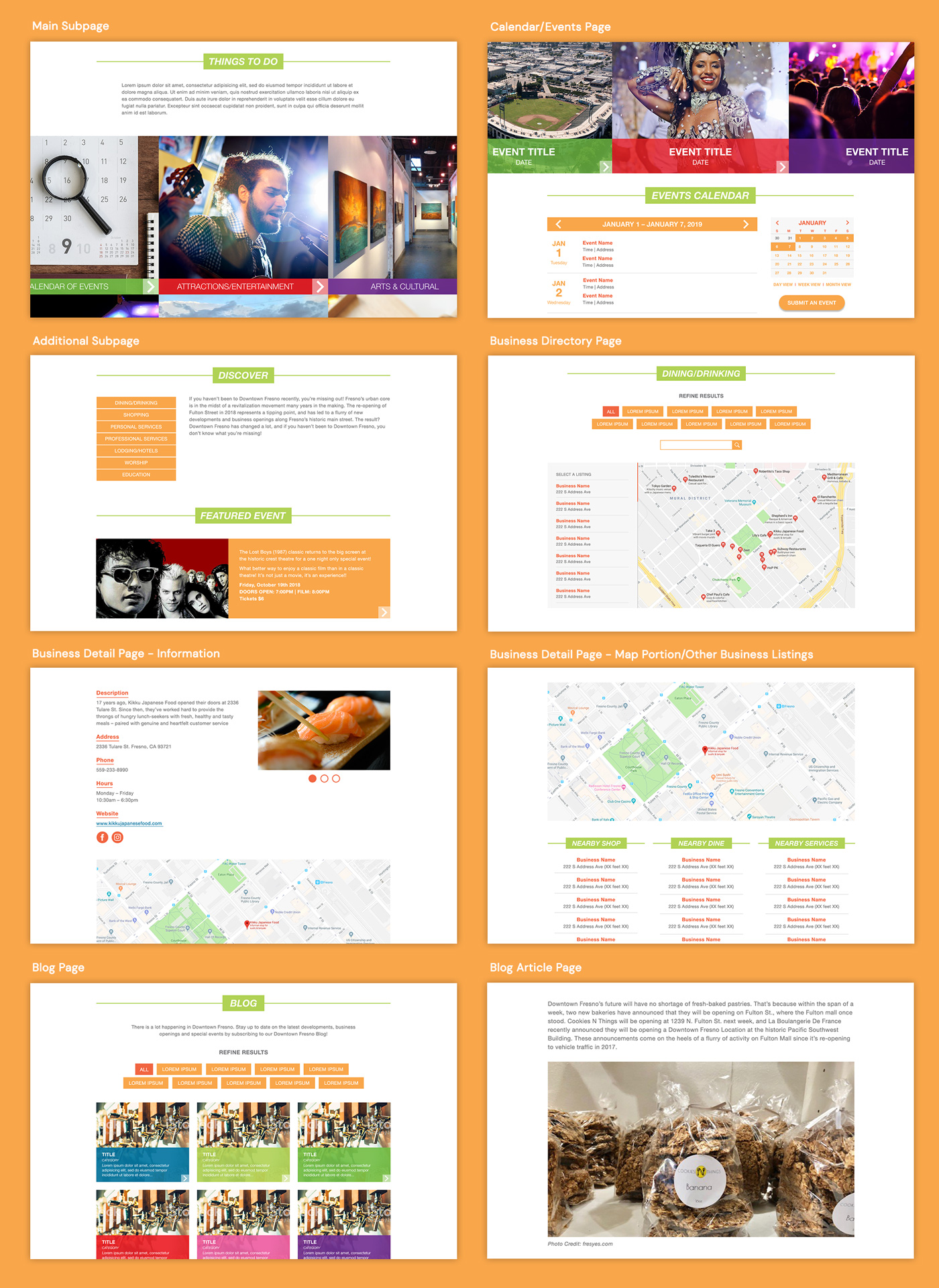 Various website templates