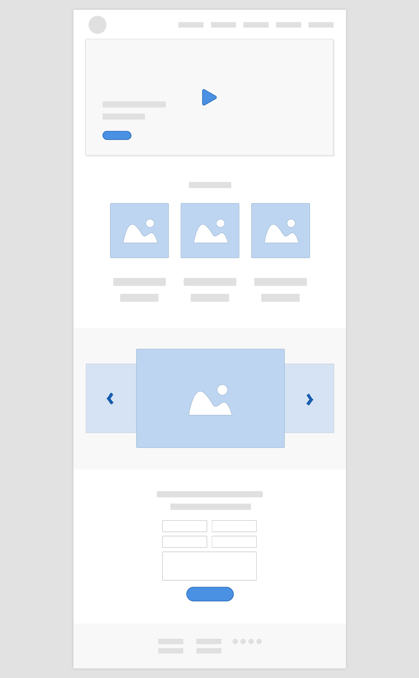 Wireframe for the home page