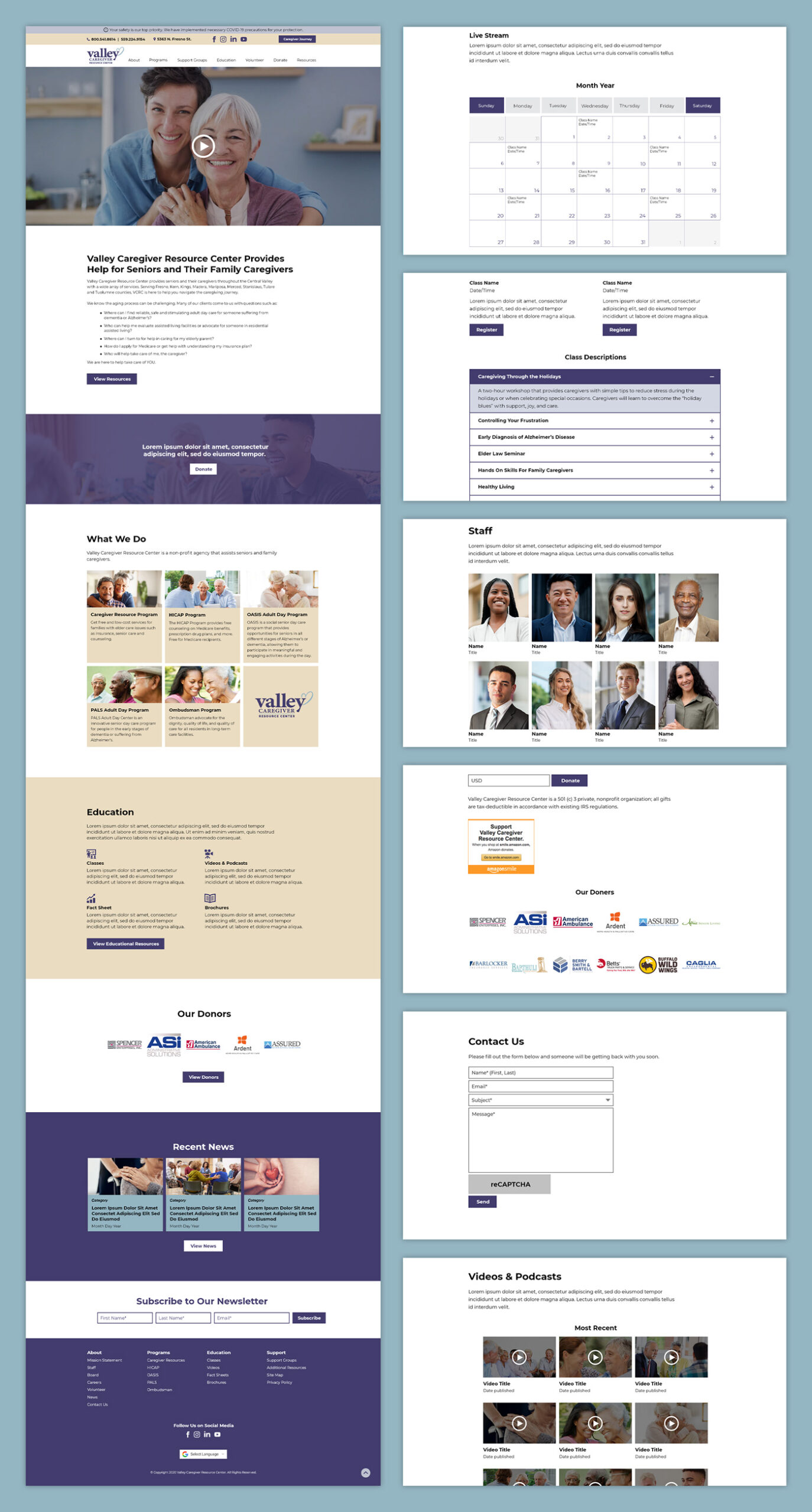 The new Valley Caregiver Resource Center website