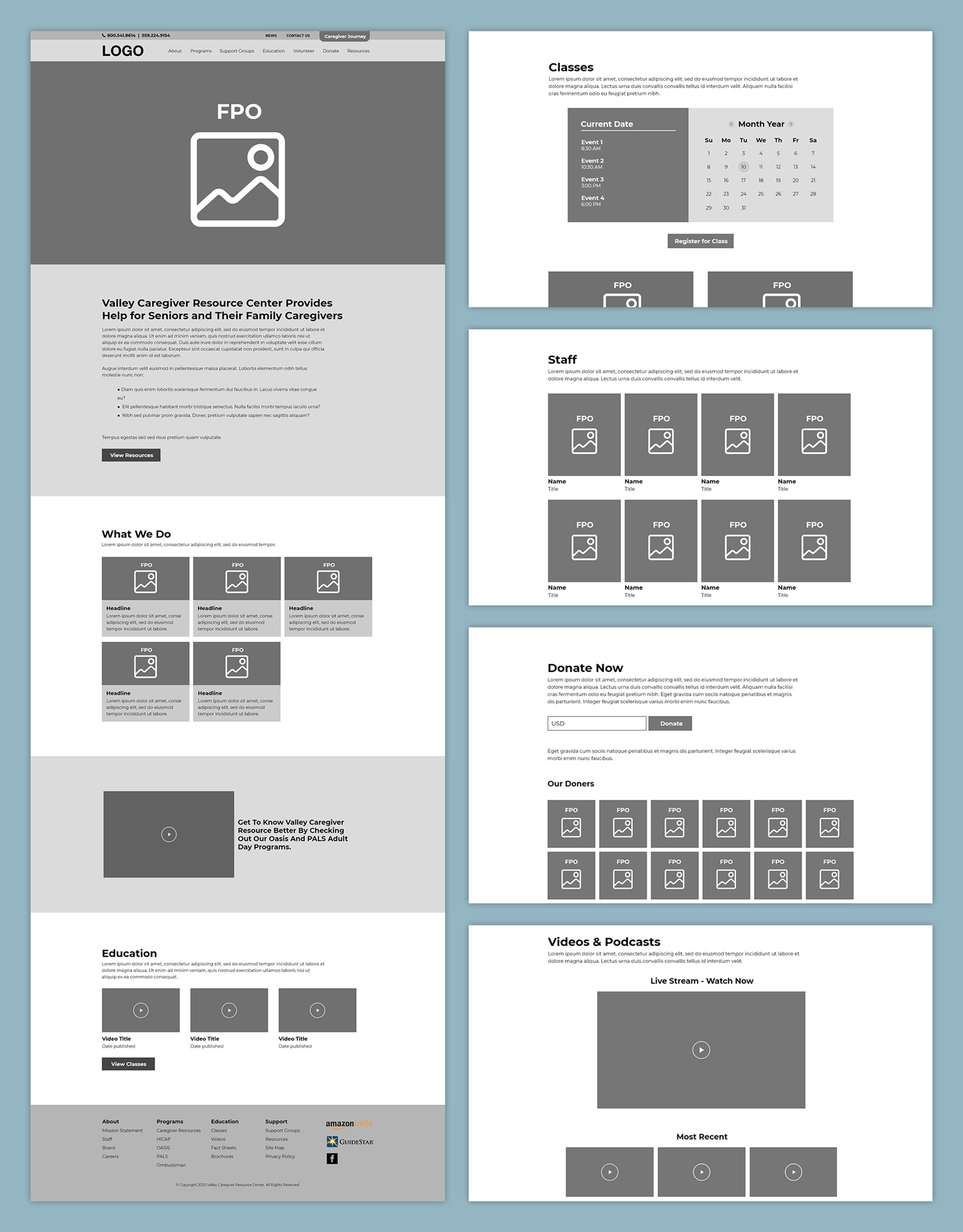Website wireframe
